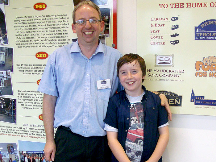 Managing Director Jon with son Oliver atthe new showroom opening