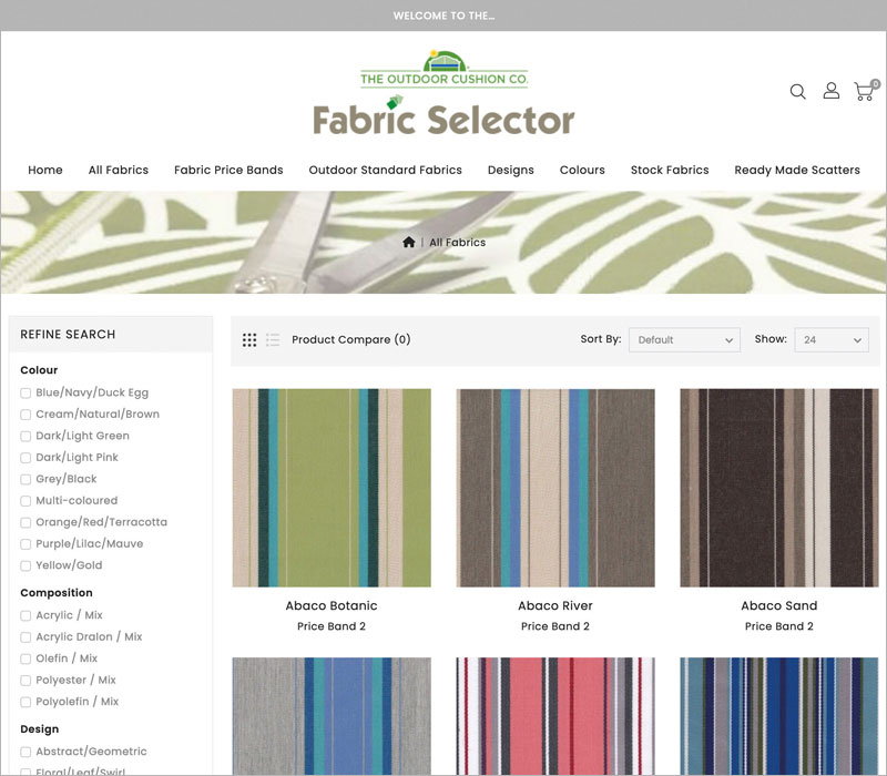 500+ of outdoor cushion fabrics to view